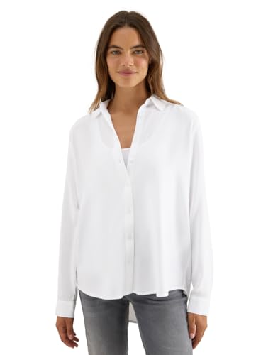 CECIL Damen 3411878 Hemdbluse in Unifarbe, White, X-Small von Cecil