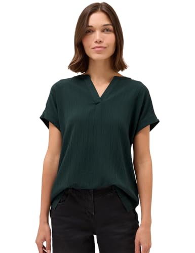 CECIL Damen 3412045 Blusenshirt mit Struktur, Ink Green, Small von Cecil