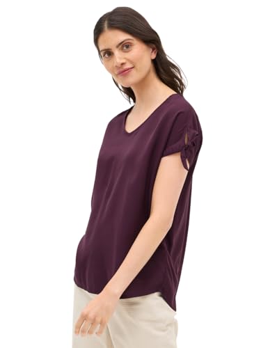 CECIL Damen 3412064 Blusenshirt in Unifarbe, Mulberry red, XL von Cecil