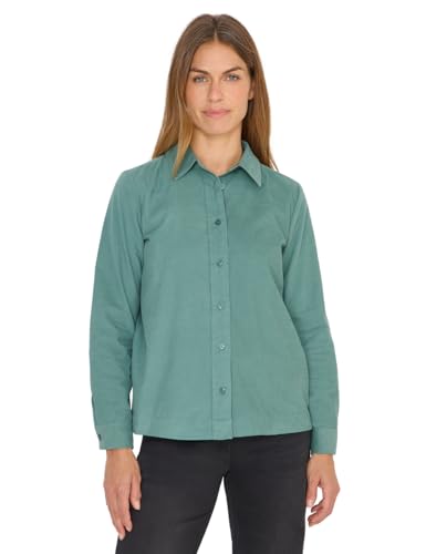 CECIL Damen 3412160 Cordhemdbluse, Jewel Green, S von Cecil