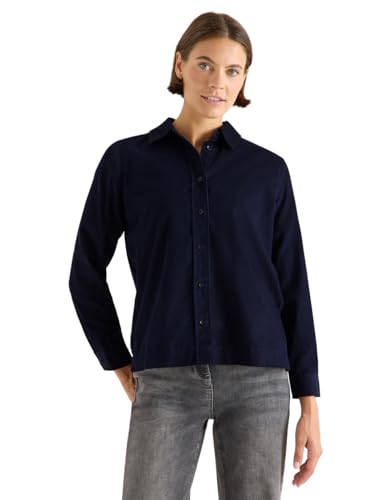 CECIL Damen 3412160 Cordhemdbluse, urban Dark Blue, L von Cecil