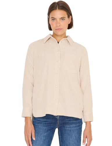 CECIL Damen 3412161 Cordhemdbluse, Oat Milk beige, X-Large von Cecil