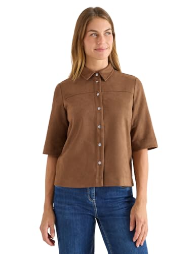 CECIL Damen 3412371 Veloursbluse, Mocha Caramel, X-Small von Cecil