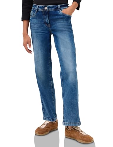 CECIL Damen 3716199 Wide Leg Jeans, mid Blue Used wash, 28 von Cecil