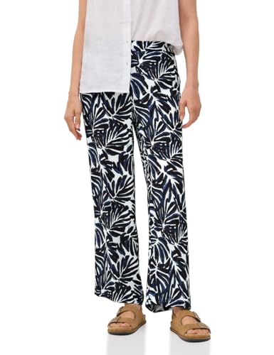 CECIL Damen 3716646 Gemusterte Crepe Hose, urban Dark Blue, S / 28L von Cecil