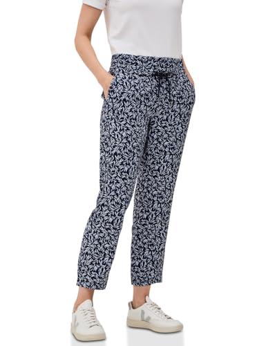 CECIL Damen 3716650 Gemusterte Loose Fit Hose, urban Dark Blue, XXL x 28L von Cecil