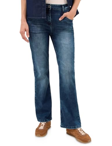 CECIL Damen 3716837 Bootcut Jeans, Dark Blue wash, 33 von Cecil
