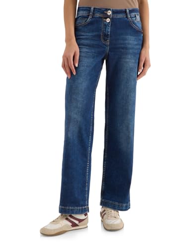 CECIL Damen 3817328 Wide Leg Jeans, mid Blue wash, 27W x 30L von Cecil
