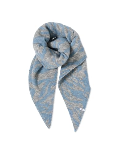 CECIL Damen 5706423 Dreieckstuch mit Zebramuster, Moonstone Blue Melange, Regular von Cecil