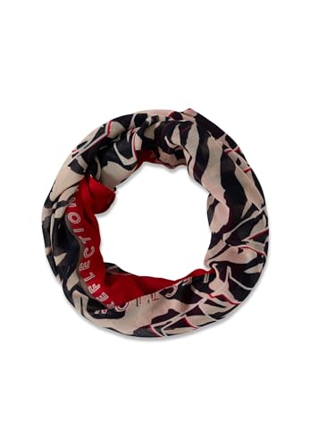 CECIL Damen 5706520 Gemusterter Loop Schal, Fiery red, Regular von Cecil