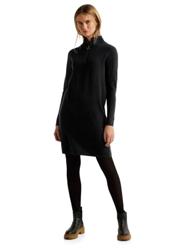CECIL Damen B143782 Strickkleid Troyer, Black, XL von Cecil
