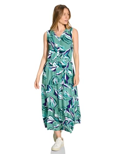 CECIL Damen B144111 Viskose Kleid mit Print, Adriatic Green, 40 von Cecil