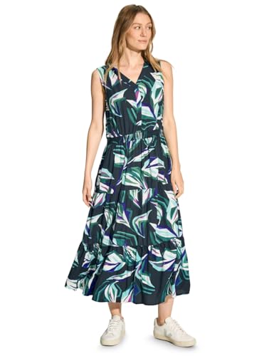 CECIL Damen B144111 Viskose Kleid mit Print, fir Green, Small von Cecil