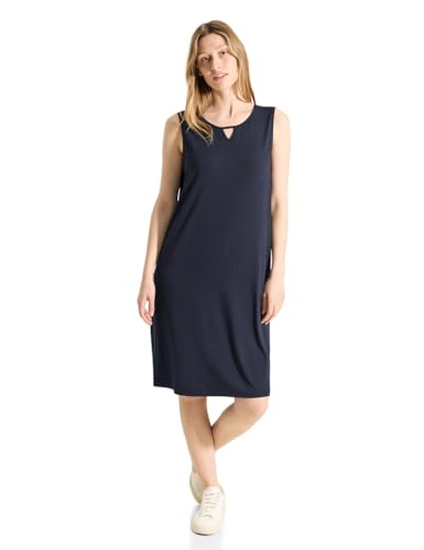 CECIL Damen B144114 Jersey Kleid Unifarbe, universal Blue, S von Cecil