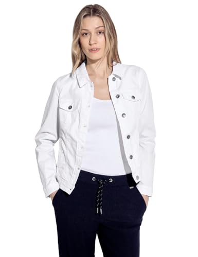 CECIL Damen B212154 Jeansjacke in Farbe, White, XL von Cecil