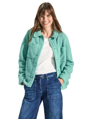 CECIL Damen B212239 Teddy-Jacke mit Hemdkragen, Adriatic Green, XXL von Cecil