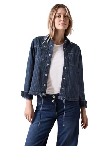 CECIL Damen B212280 Kurze Jeansjacke, Dark Blue wash, XL von Cecil