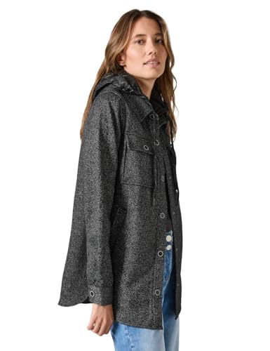 CECIL Damen B212317 Overshirt mit Kapuze, Black, XL von Cecil