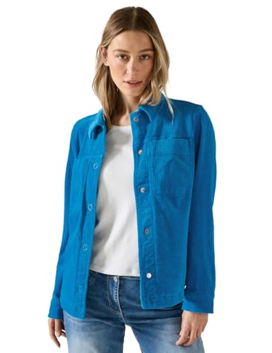 CECIL Damen B212318 Cord-Overshirt, Dynamic Aqua Blue, XL von Cecil