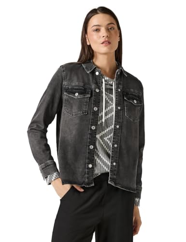 CECIL Damen B212329 Jeanshemd, Dark Grey Washed, XL von Cecil