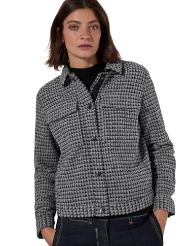 CECIL Damen B212371 TOS Jacquard Short Jacket, Schwarz, L EU von Cecil