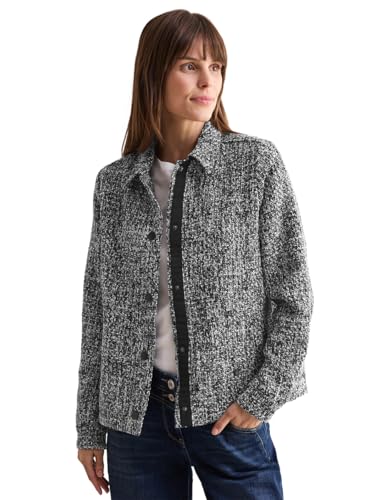 CECIL Damen B212403 Gemustertes Overshirt, Black, S von Cecil