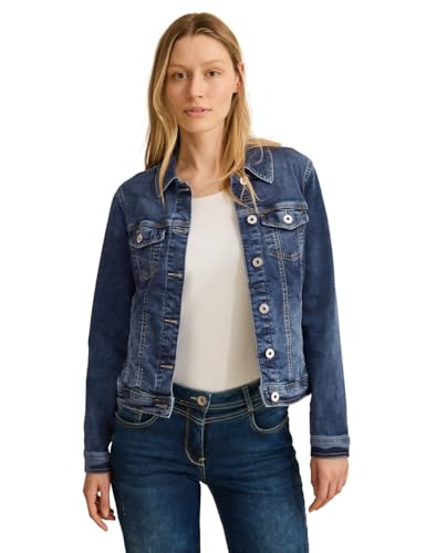 CECIL Damen B212453 Jeansjacke, mid Blue wash, S von Cecil