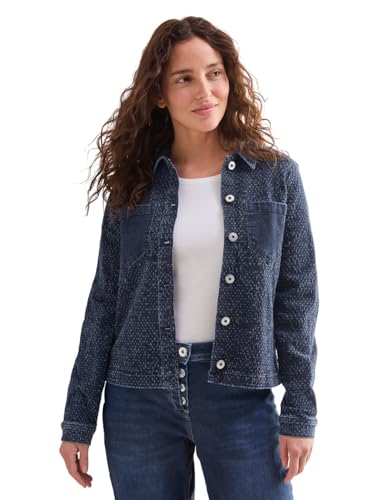 CECIL Damen B212461 Jeansjacke im Bouclé-Look, mid Blue wash, M CECIL Damen B212461 Jeansjacke im Bouclé-Look, mid Blue wash, M von Cecil