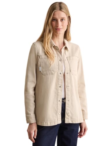 CECIL Damen B212462 Denim Overshirt, Pearl beige, XXL CECIL Damen B212462 Denim Overshirt, Pearl beige, XXL von Cecil