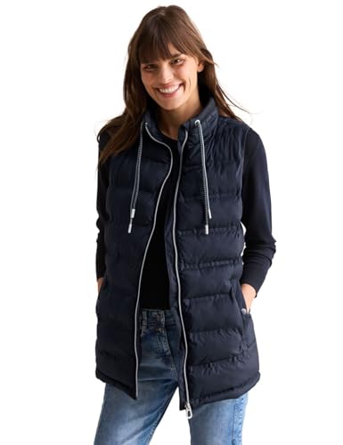 CECIL Damen B220256 Gefütterte Weste, Dark Navy Blue, XS von Cecil