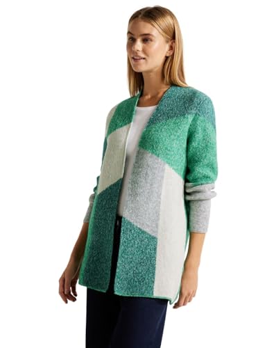 CECIL Damen B253719 Strickjacke Gemustert, Bright Green Melange, XL von Cecil