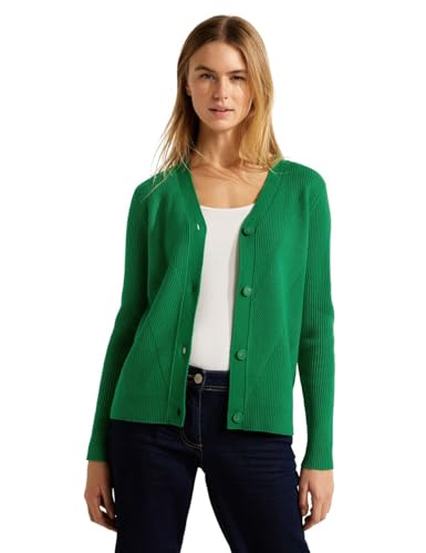 CECIL Damen B253720 Strickjacke, Bright Green Melange, XL von Cecil