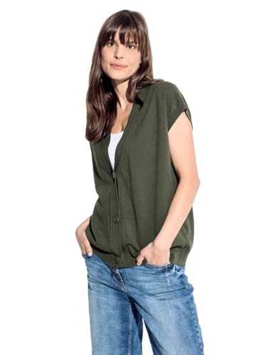 CECIL Damen B253775 Cardigan Weste, cool Khaki, M von Cecil