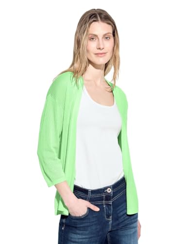 CECIL Damen B253776 Mesh Strickjacke, Matcha Lime, L von Cecil