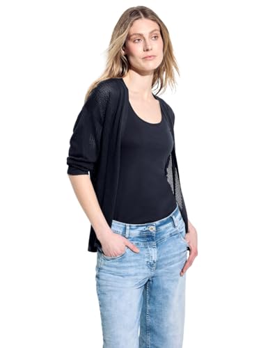 CECIL Damen B253776 Mesh Strickjacke, universal Blue, L CECIL Damen B253776 Mesh Strickjacke, universal Blue, L von Cecil
