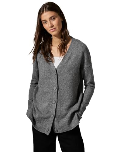 CECIL Damen B253820 NOS_Cosy Buttoned Cardigan, Flint Grey Melange, S EU von Cecil