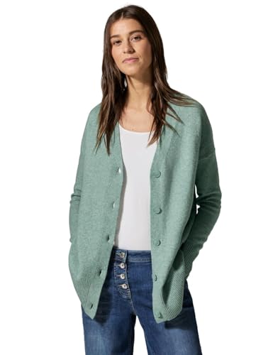 CECIL Damen B253820 NOS_Cosy Buttoned Cardigan, Iced Salvia Green Melange, XXL EU von Cecil