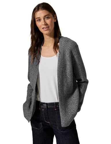 CECIL Damen B253892 Cosy Structure Cardigan, Flint Grey Melange, S EU von Cecil