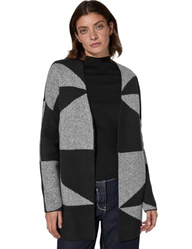 CECIL Damen B253893 TOS_Open AOP Cardigan, Schwarz, XS EU von Cecil