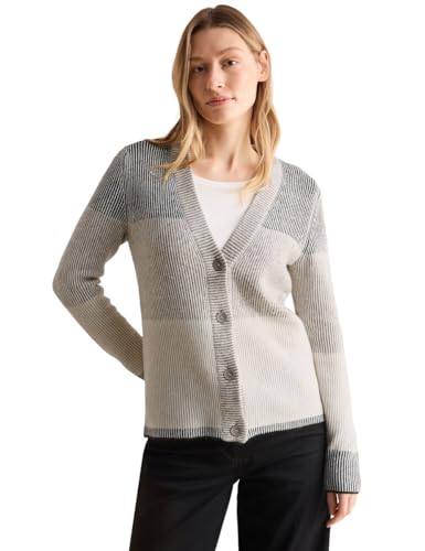 CECIL Damen B253909 Cardigan Mit Blockstreifen, Schwarz, XL EU von Cecil