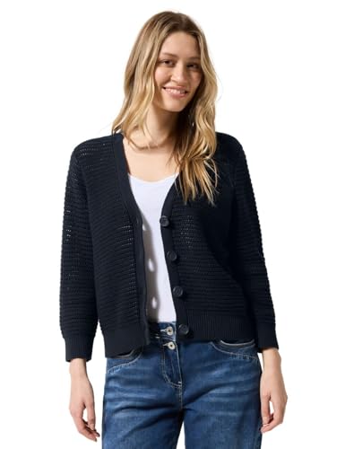 CECIL Damen B253950 Cardigan mit Häkel-Struktur, universal Blue, XS von Cecil
