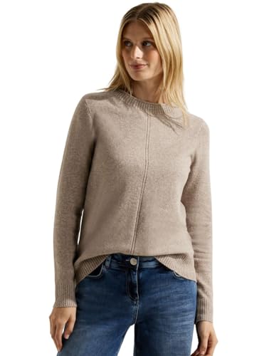 CECIL Damen B302374 Strickpullover, Taupe Melange, XL von Cecil