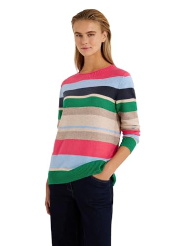 CECIL Damen B302551 Strickpullover Gestreift, Cosy Coral Melange, L von Cecil