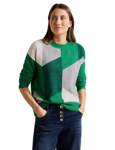 CECIL Damen B302604 Strickpullover Gemustert, Bright Green Melange, S von Cecil