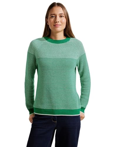 CECIL Damen B302611 Strickpullover Gestreift, Easy Green, L von Cecil