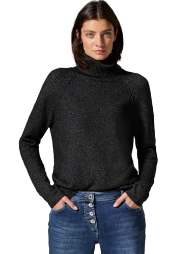 CECIL Damen B302826 NOS_Cosy Structure Mix Rollneck, Black Melange, S EU von Cecil
