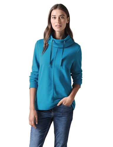 CECIL Damen B302868 Langes Sweatshirt, Dynamic Aqua Blue, S EU von Cecil