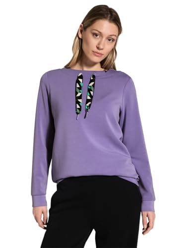 CECIL Damen B303038 TOS Modal Sweatshirt W. Printed Strings, Gentle Lilac, XL EU von Cecil