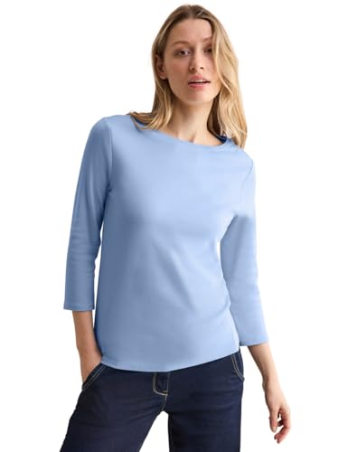 CECIL Damen B317389 Basic Shirt In Unifarbe, Fresh Light Blue, L EU von Cecil