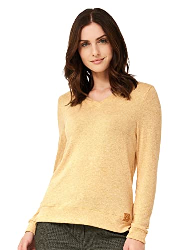 CECIL Damen B318774 Langarmshirt, Curry Yellow Melange, L von Cecil